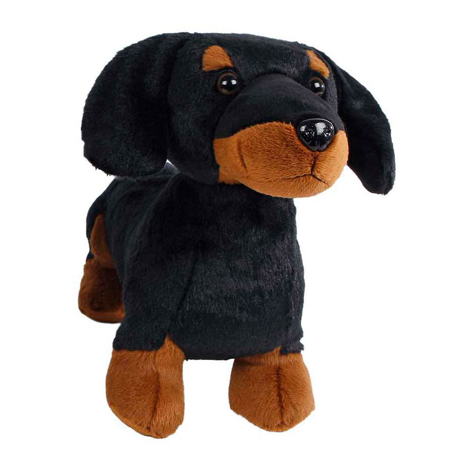 Take me home knuffel pluche - teckel donkerbruin, 33cm