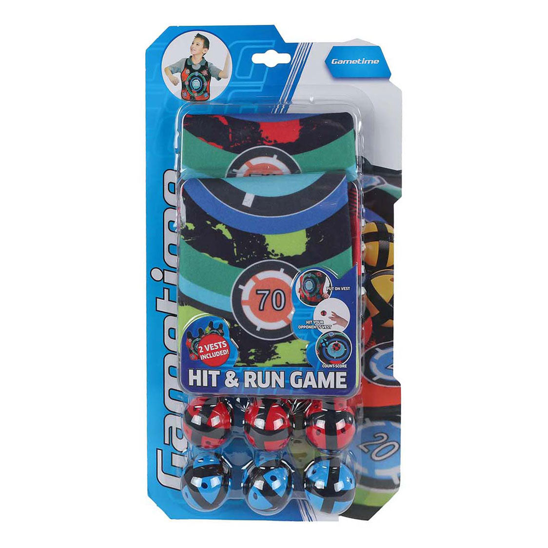 Gametime Velcro Game di lancio con 2 gilet e 6 palle