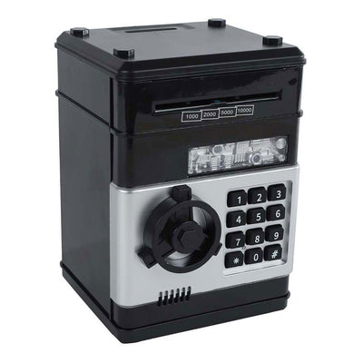 Caja fuerte con código secreto negro, 19,5 cm