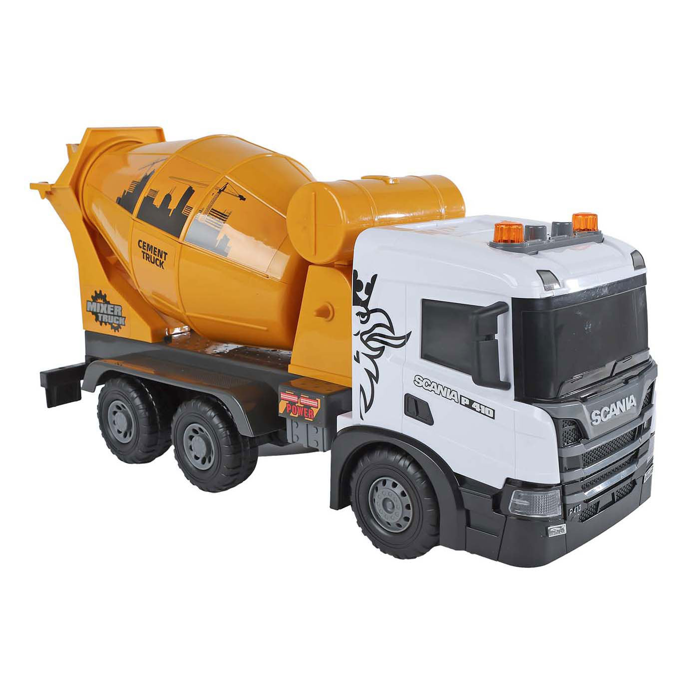 2-play scania vrachtwagen betonmixer frictie met licht en geluid