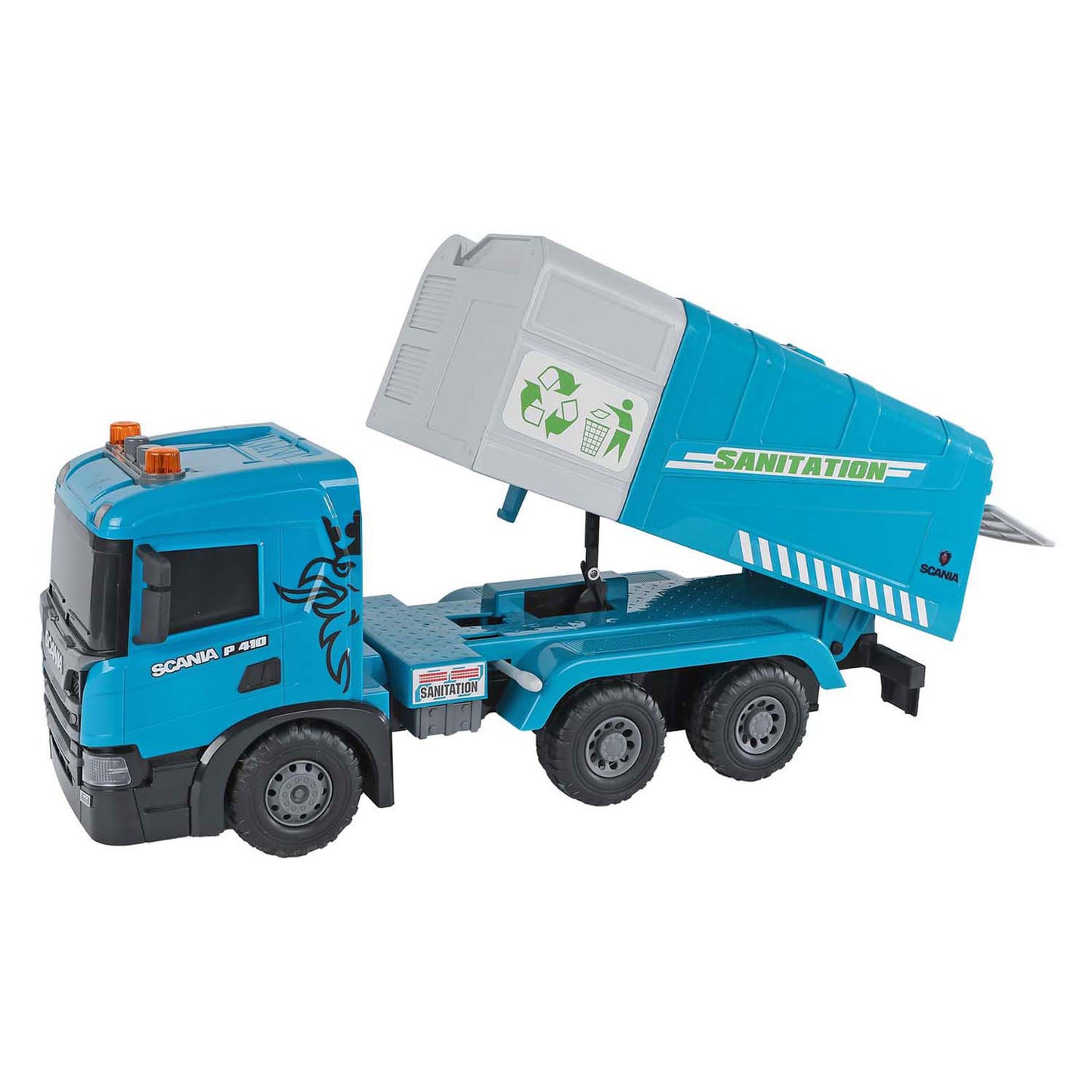 Fricción del camión de basura camión scania de 2 juegos con luz y sonido