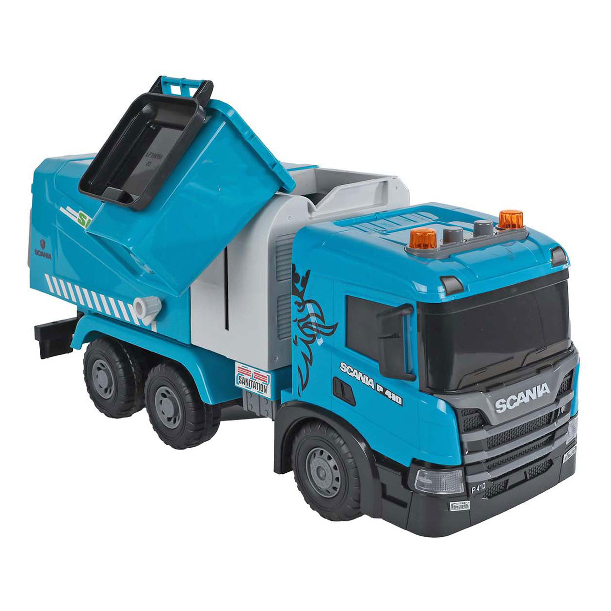 Fricción del camión de basura camión scania de 2 juegos con luz y sonido