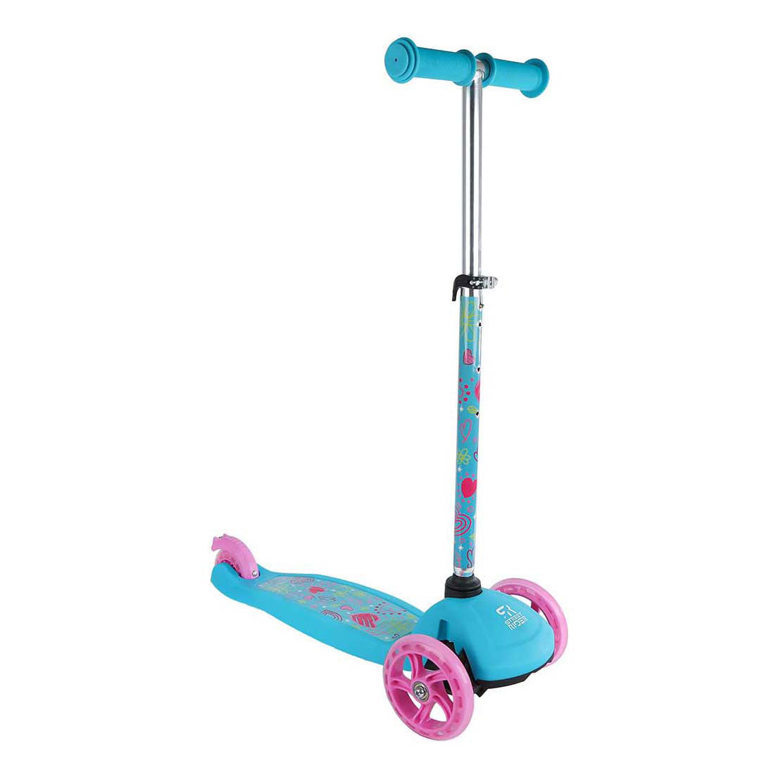 Scooter de 3 ruedas de la calle con dirección de dirección ajustable ABEC 7 PINK