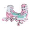 Street jinete en línea skeelers rosa verde ajustable, tamaño 37-40