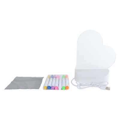 Glamour lichtbord hart met usb-aansluiting en 7 stiften, 16cm