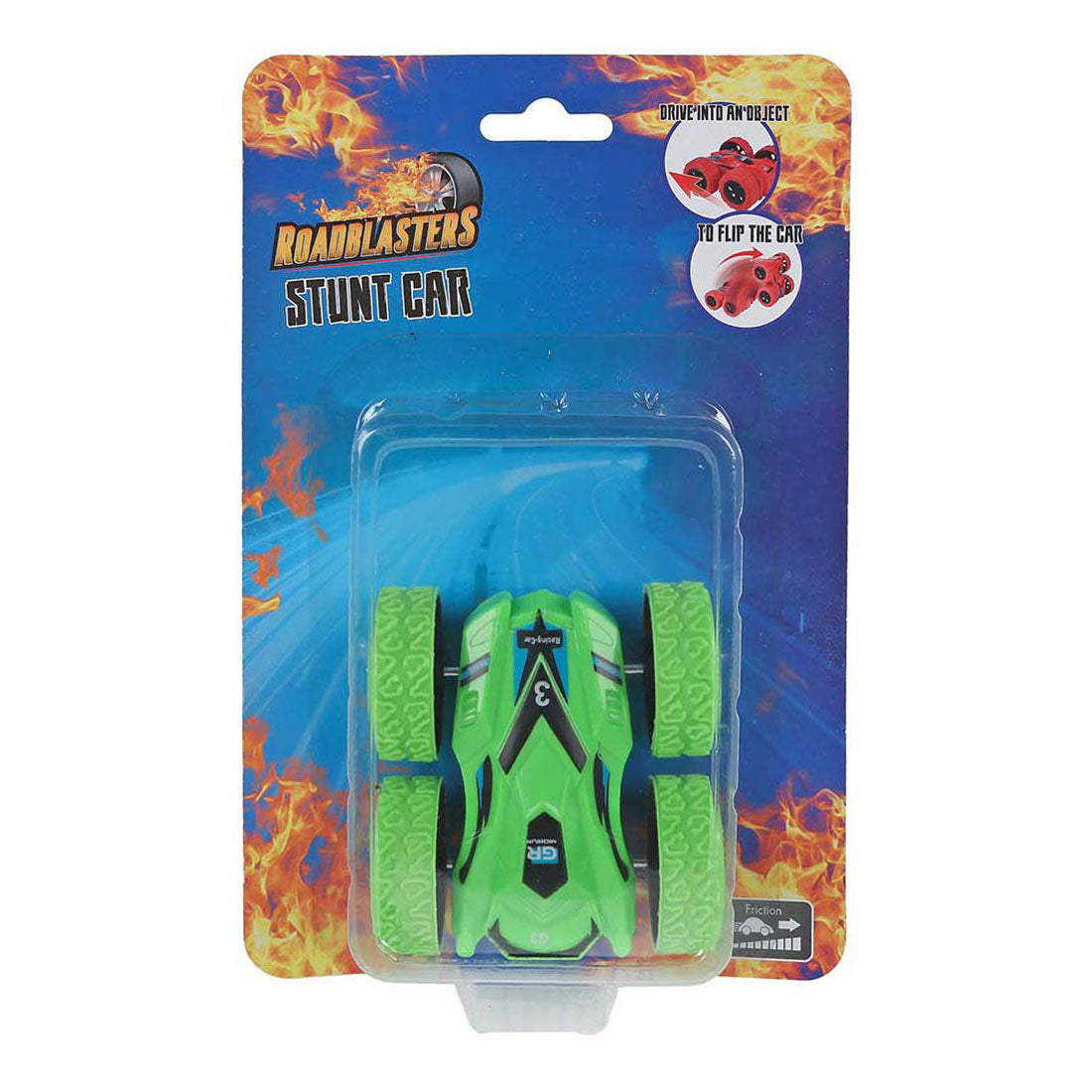 Roadblasters Stuntauto voltea más de 180 fricción 7,5 cm