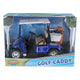2-play golf caddy with golf clubs