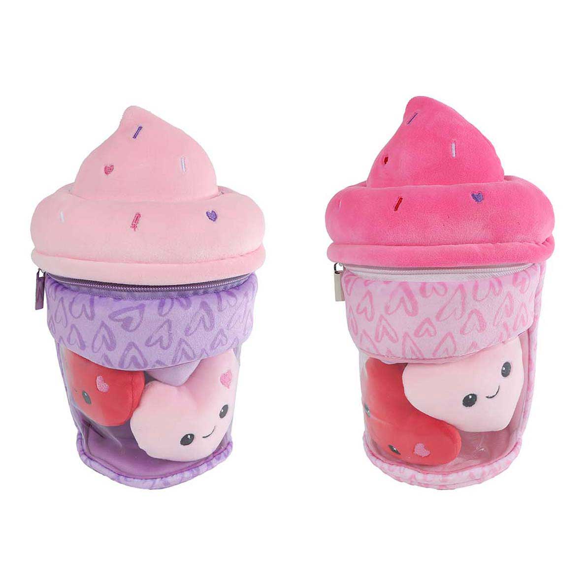 Menu soffice gelato di peluche con 3 cuori - 25 cm