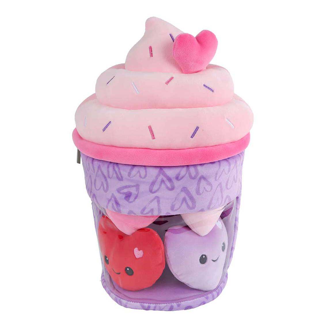 Menú esponjoso helado de peluche con 4 corazones - 36cm