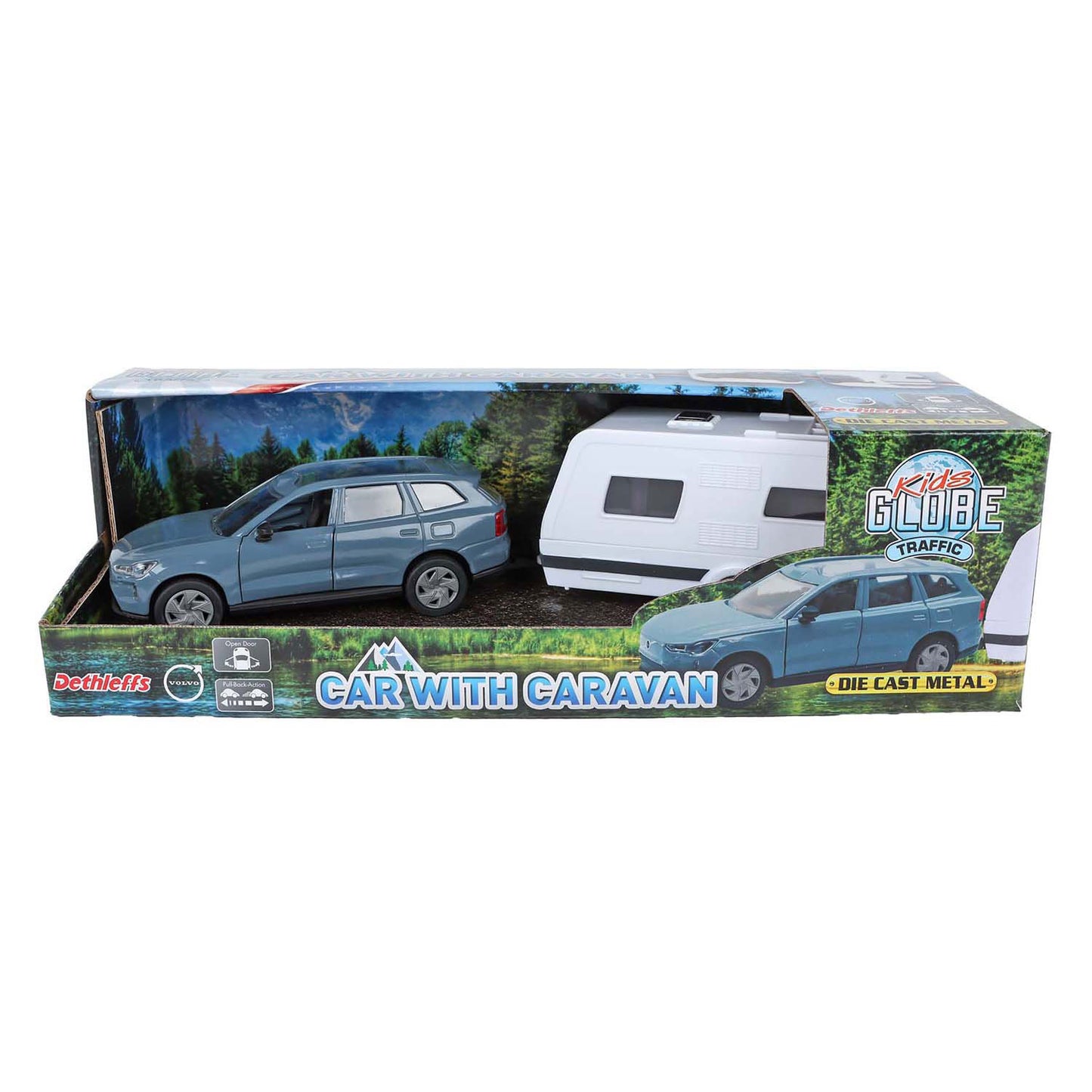 Kids globe volvo ex90 met caravan 30cm