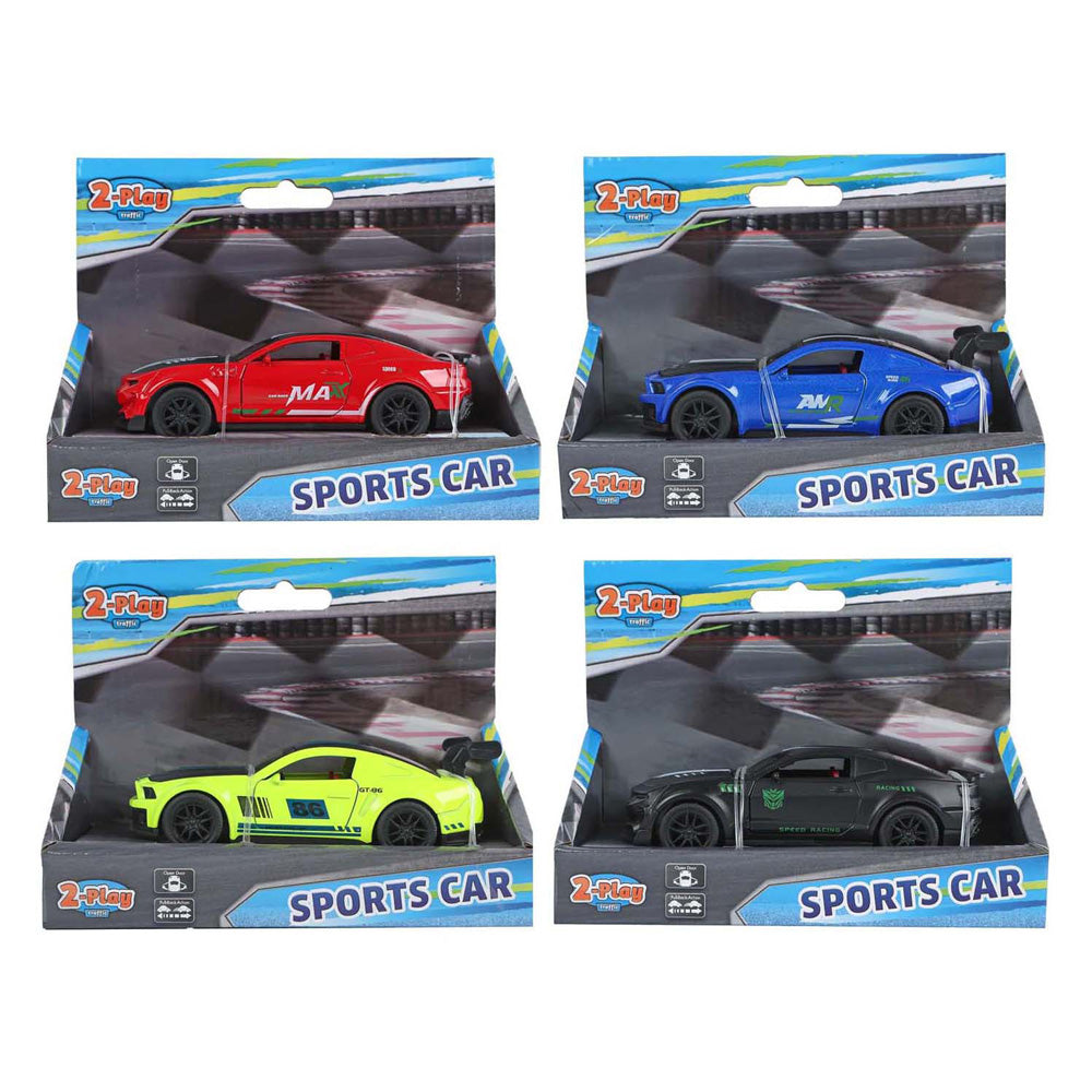 Coche deportivo para 2 juegos con retroceso de 11,5 cm.