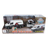 Kids globe vw transporter met minigraver pull back 27cm - afbeelding 2