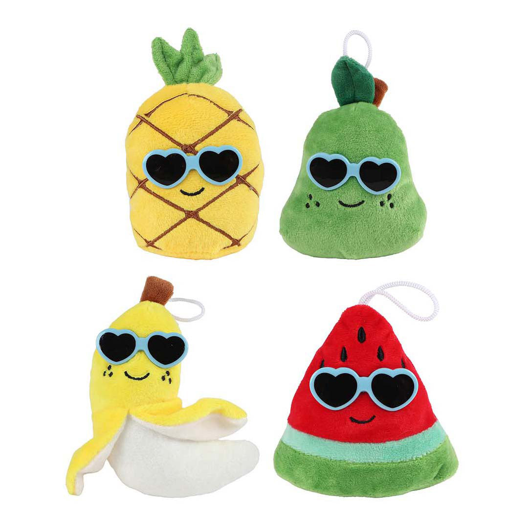 Menú esponjoso peluche fruta con gafas de sol - 6cm