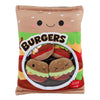 Soffice borsa porta menù con 4 hamburger di peluche - 40 cm