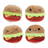 Soffice borsa porta menù con 4 hamburger di peluche - 40 cm