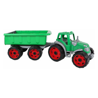 Trattore 2 giochi con rimorchio verde - 52 cm