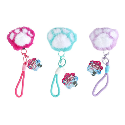 Zampa di gatto glamour portachiavi soffice