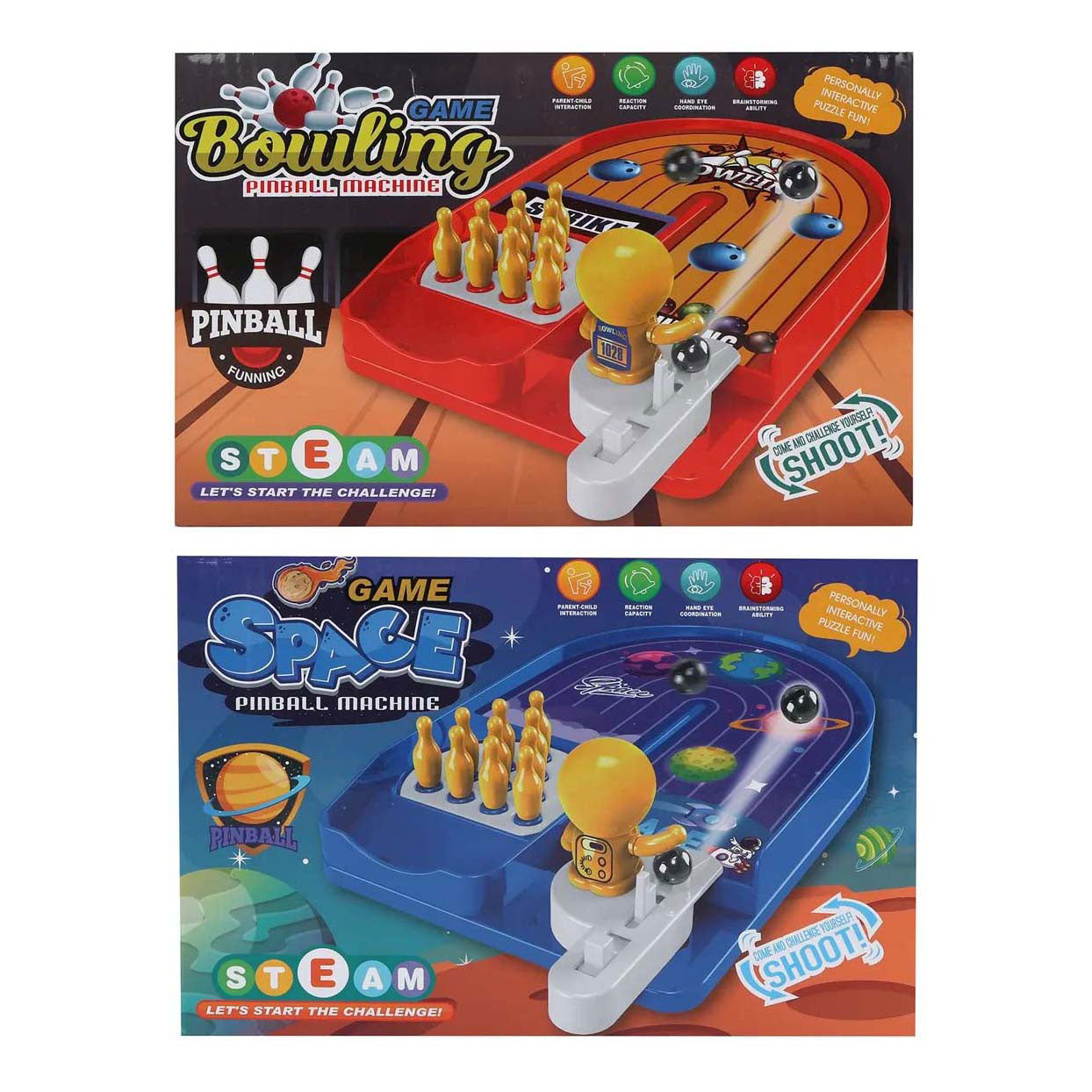 Gioco di bowling flipper 19x13x3,5 cm