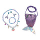 Conjunto de moda de estrellas sirena con bisutería y bolso con purpurina.
