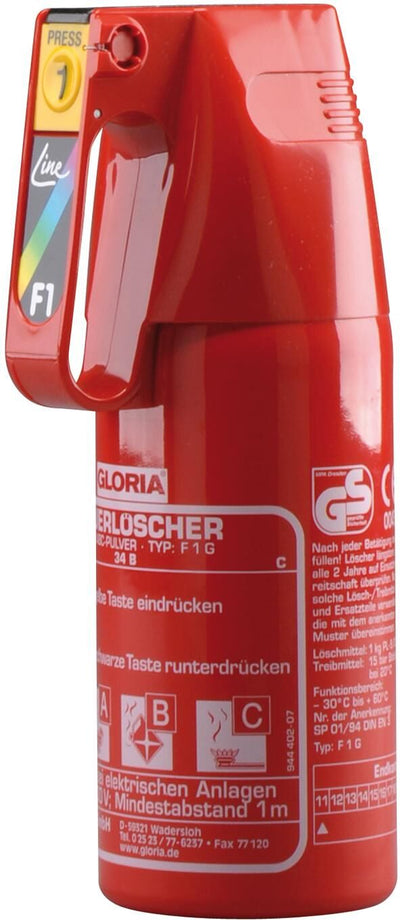 Extintor de fuego Gloria F1G 1 K ABC M.Car Soporte