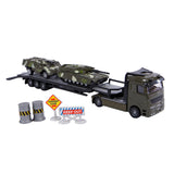 2-play militair transport diecast - vrachtwagen met tanks - 7-delig - afbeelding 2