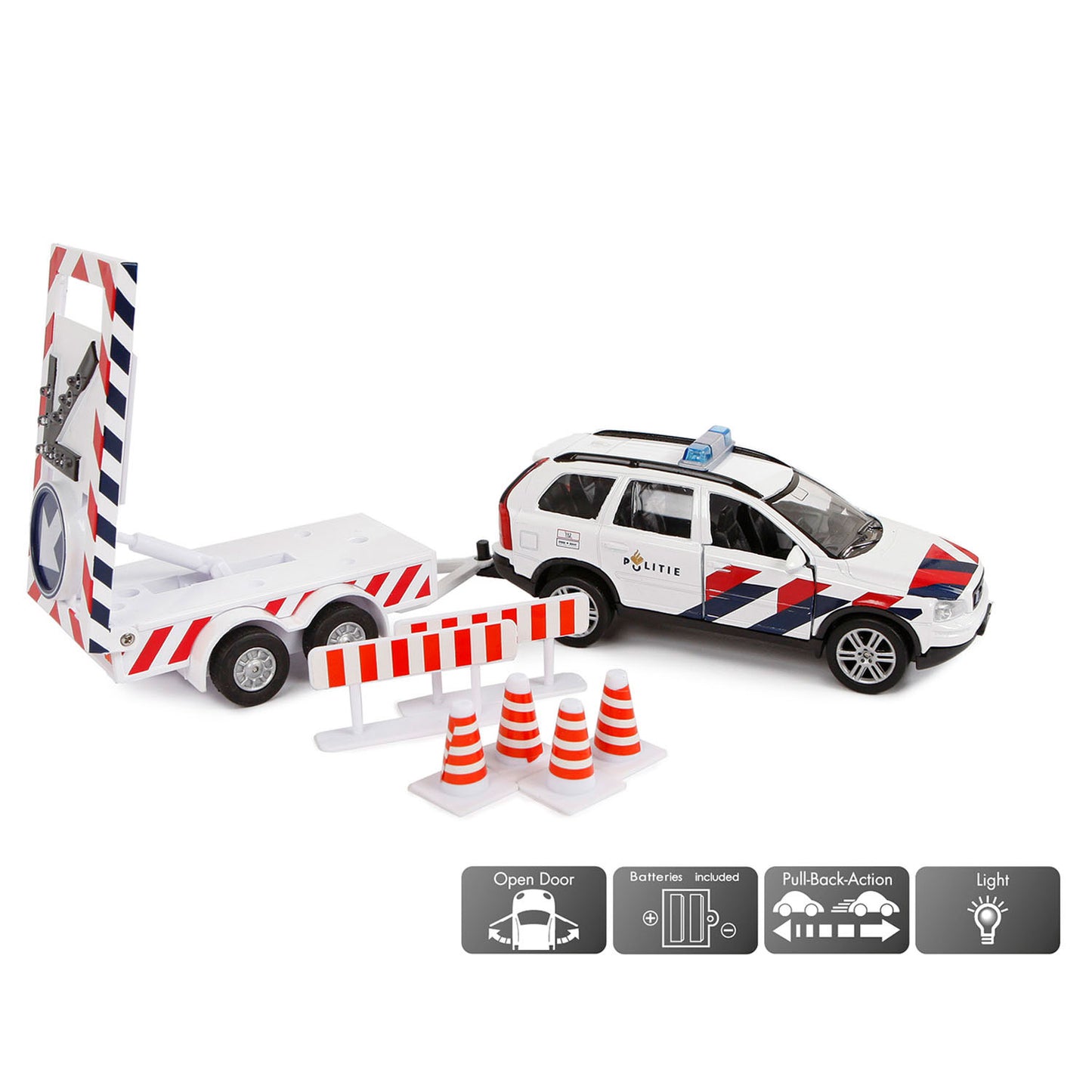 Kids Globe Die-cast Politie Volvo XC90 met Pijlwagen NL