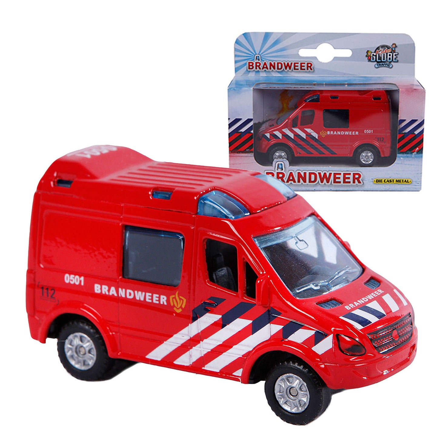 Kids globe die-cast brandweerauto
