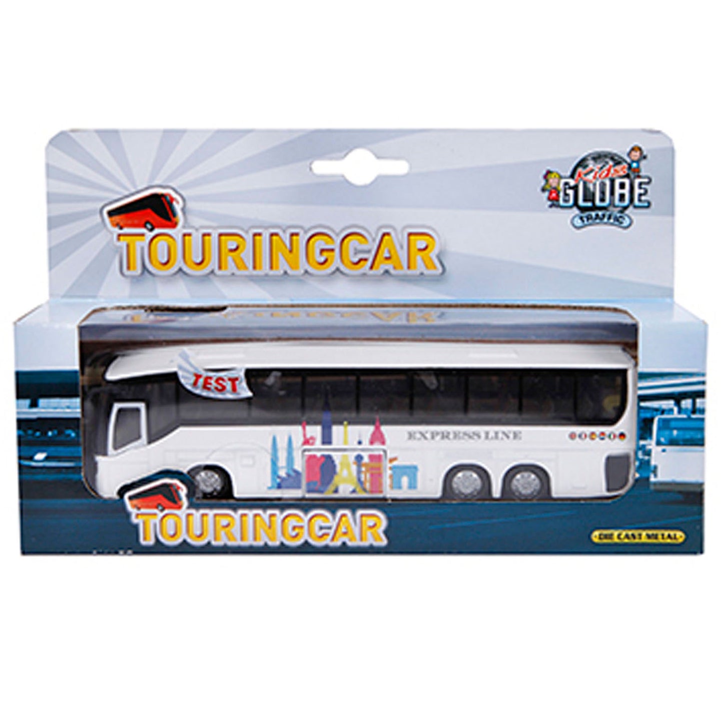 Kids Globe Die Cast Bus con luce e suono, 19 cm