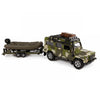 Kids Globe Die-cast Land Rover met Aanhanger en Boot Leger