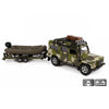 Kids Globe Die-cast Land Rover met Aanhanger en Boot Leger