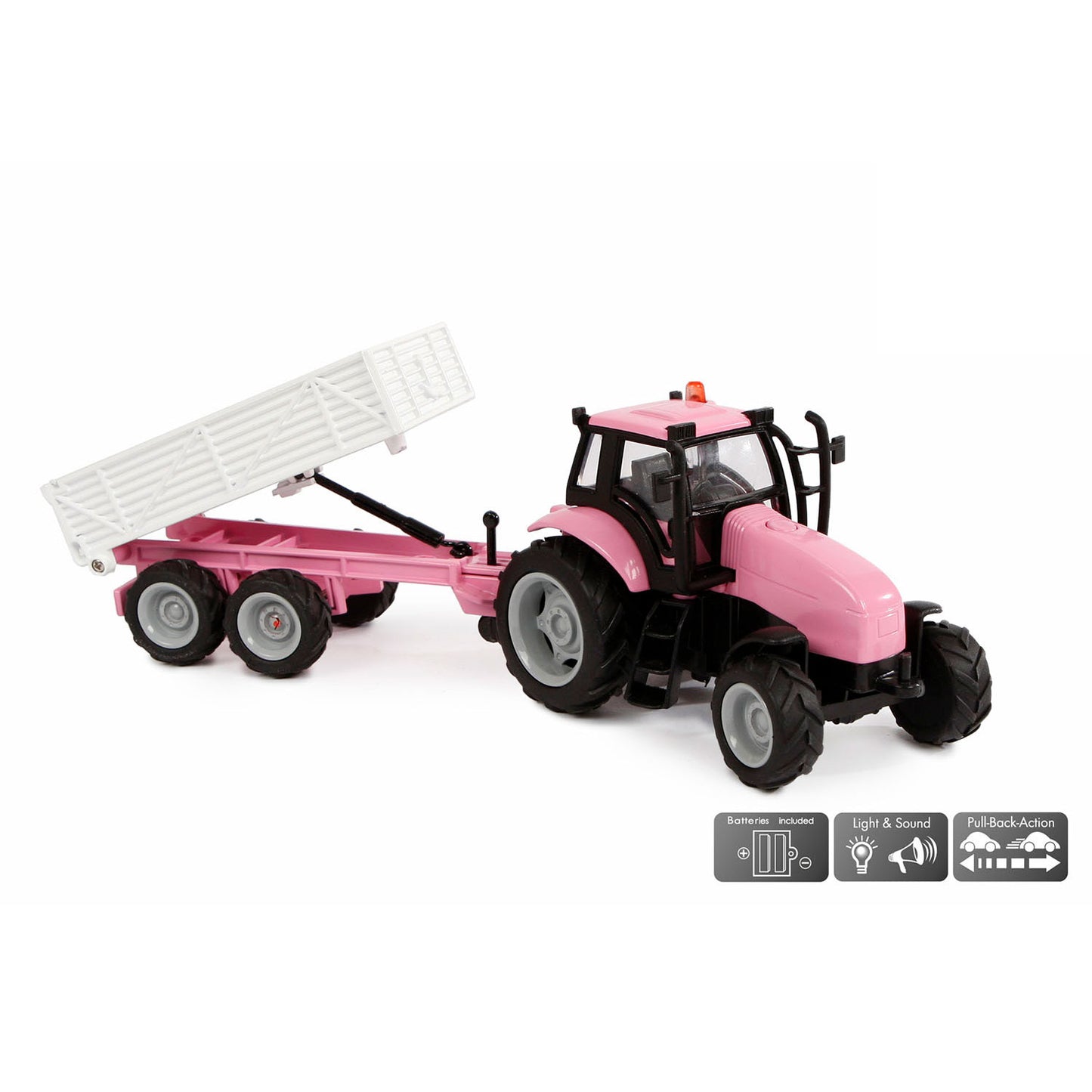 Kids globe tractor met aanhanger die cast rose l g