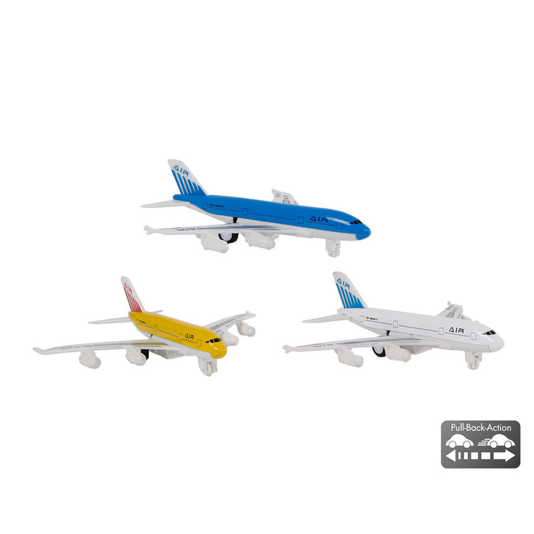 2-play Die-Cast Pull Back Aircraft, 14cm