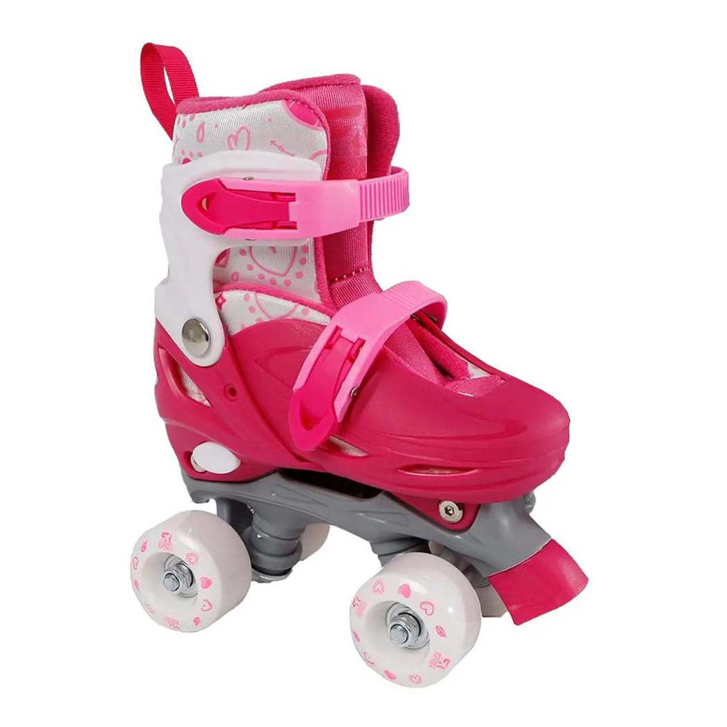 Patinillos de rodillos de streing Rider Rosa ajustable, tamaño 31-34
