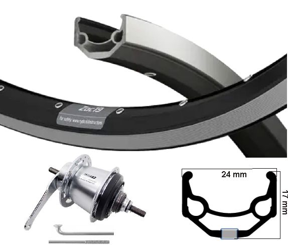 Rueda trasera KGS 28 pulgadas (622) ZAC19 NEXUS NEGRO 7 REMONAF