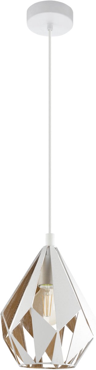 Eglo carlton 1 hanglamp - e27 - 20,5 cm - wit goud