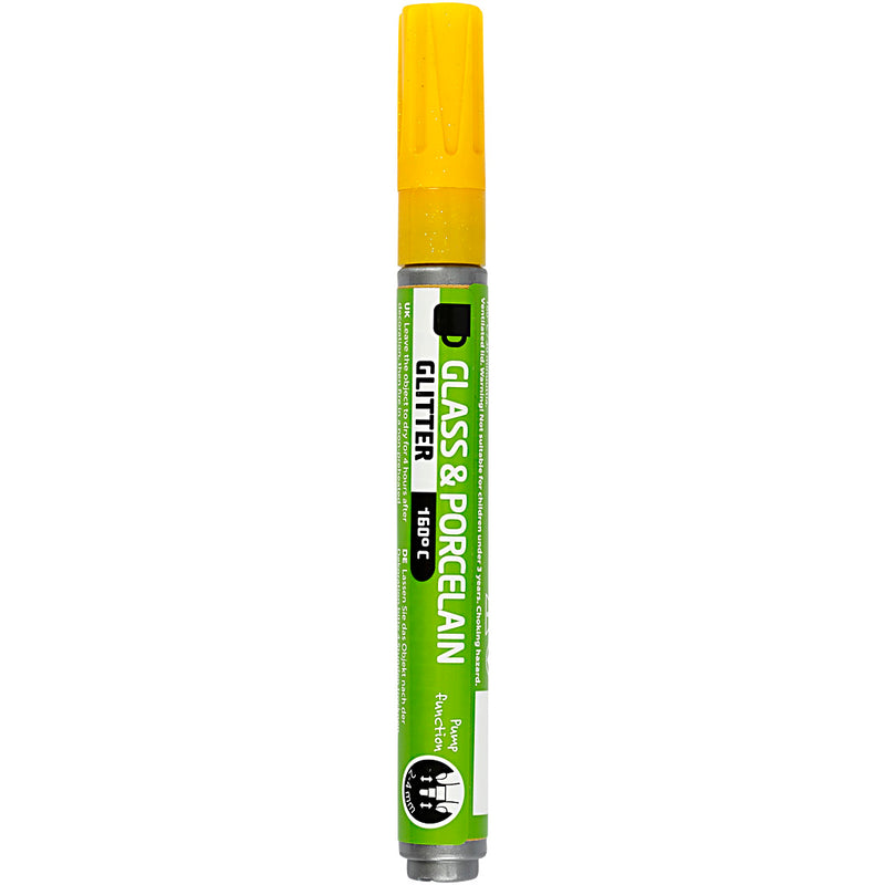 Creative Company Glasen porcellana Start glitter giallo semi-coperto