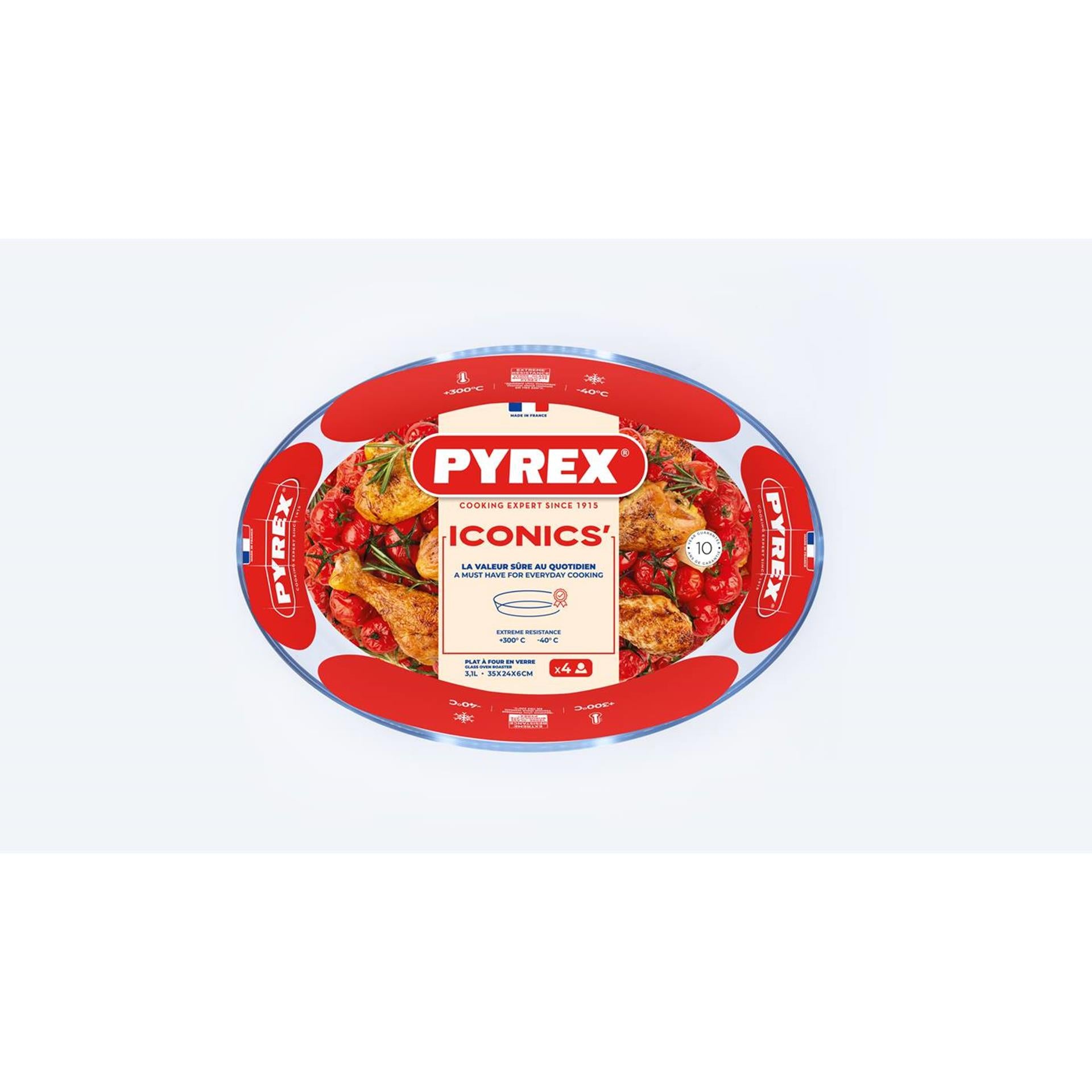 Fuente para horno Pyrex ovalada 3l 35x24cm