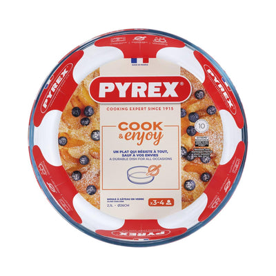 Teglia Pyrex rotonda bordo dritto in vetro da 25 cm