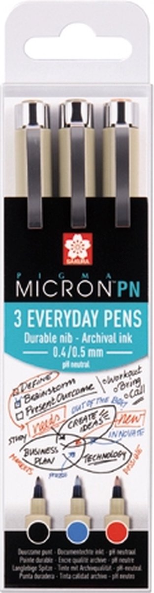 Sakura Pigma Micron PN Office Set 3 Colores