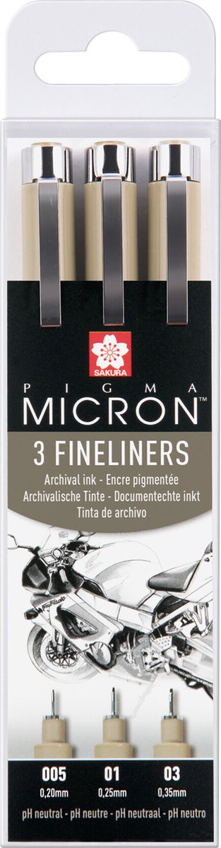 Astuccio Sakura Pigma Micron 3 fineliner nero design 005-01-03
