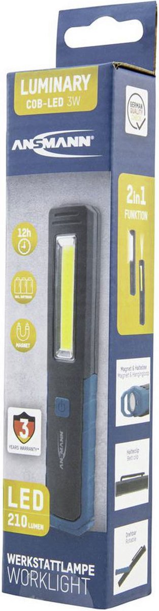 Ansmann 1600-0387 WL210B Lampada da lavoro COB LED alimentata a batteria 210 lm