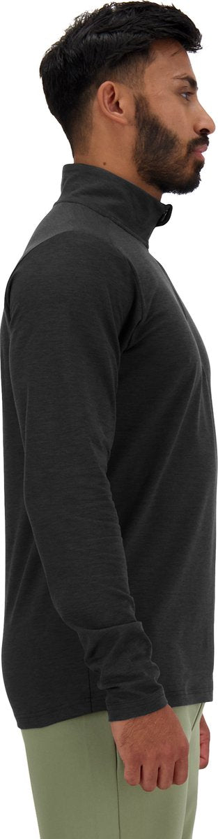 Jersey deportivo New Balance Space Dye 1 4 Zip para hombre - negro
