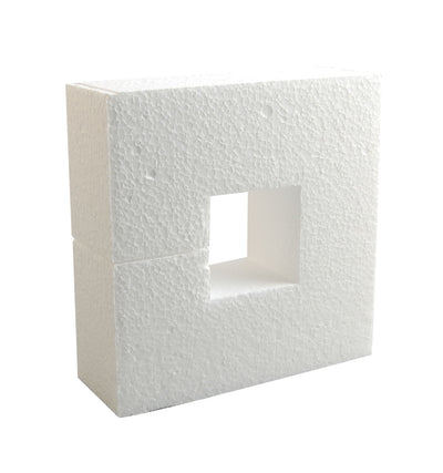 Powertex • piepschuim vierkant 15x15x4cm