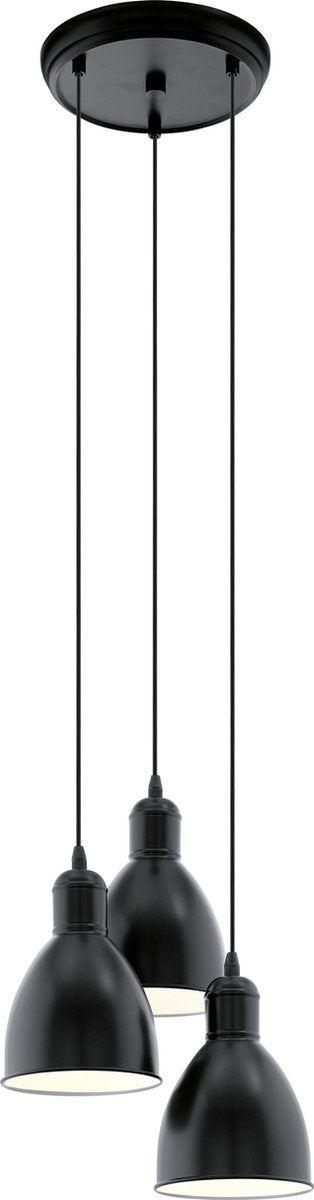 Eglo priddy hanglamp - e27 - ø 32,5 cm - zwart wit