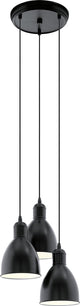 Eglo priddy hanglamp - e27 - ø 32,5 cm - zwart wit