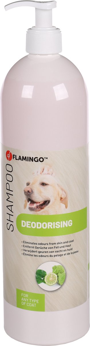 Flamingo hondenshampoo bergamot – 1l – deodoriserende shampoo voor elk vachttype – verwijdert nare geurtjes –