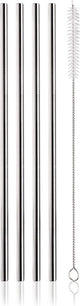 Vacuv vacu fin - cannucce in acciaio inox - set da 4 pezzi - con spazzolino per pulizia