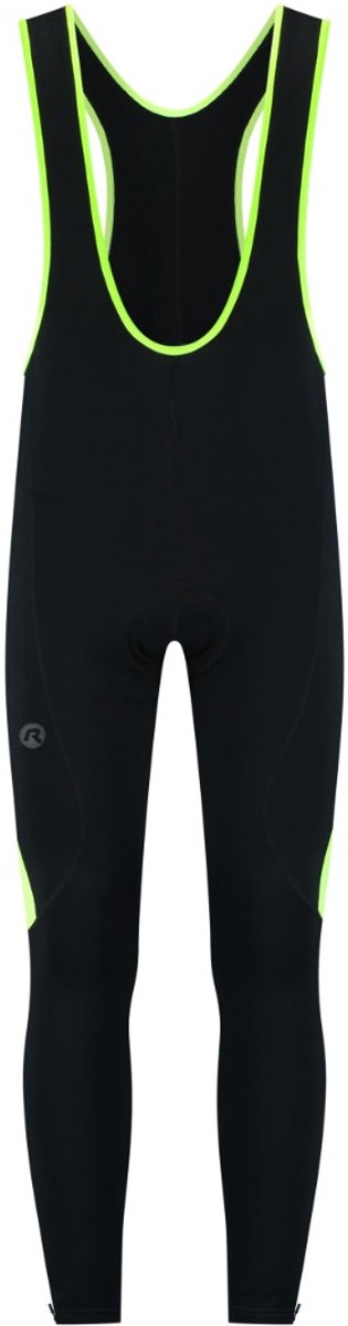 Pantaloncini ciclismo uomo Rogelli Core Colour - bretelle - nero giallo fluorescente - s