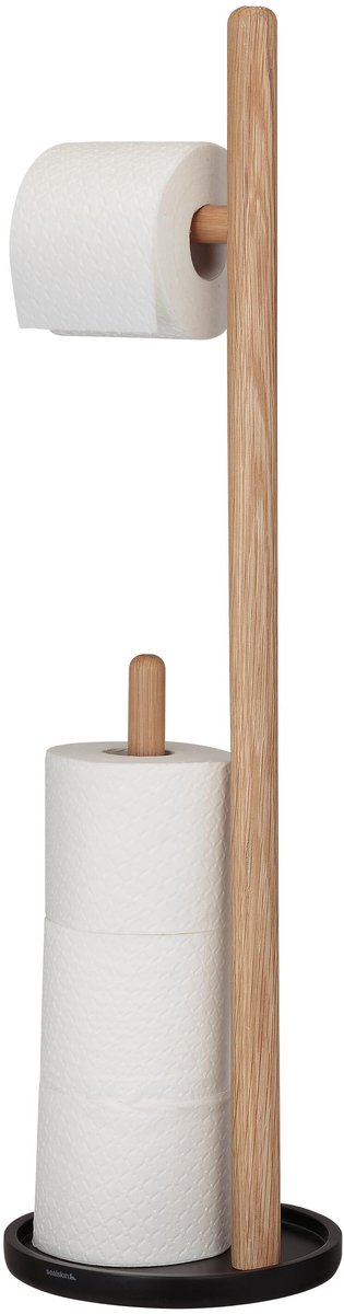 Sealskin earth toilet roll holder - toilet roll holder - freestanding spare roll holder - FSC - oak wood look