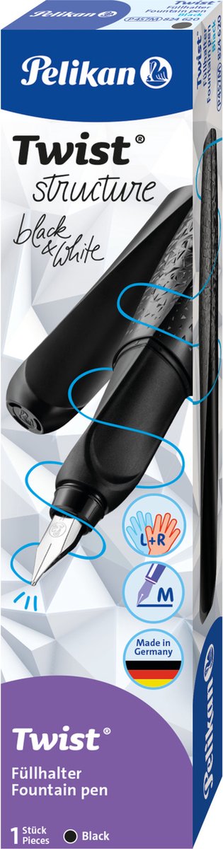 Penna stilografica Pelikan twist struttura nera m